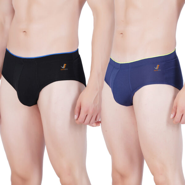 Skinous Brief Black and Navy Cozy Fit