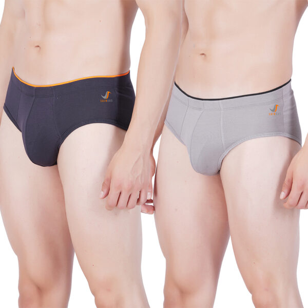 Skinous Brief Gun Metal and Light Grey Comfort Fit