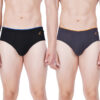 Skinous Brief Gun Metal and black color Comfort Fit