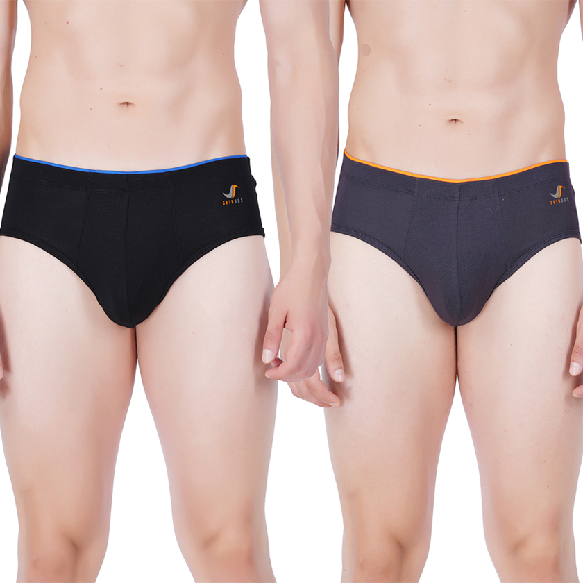 Skinous Brief Gun Metal and black color Comfort Fit Skinous Brief Gun Metal and black color Comfort Fit