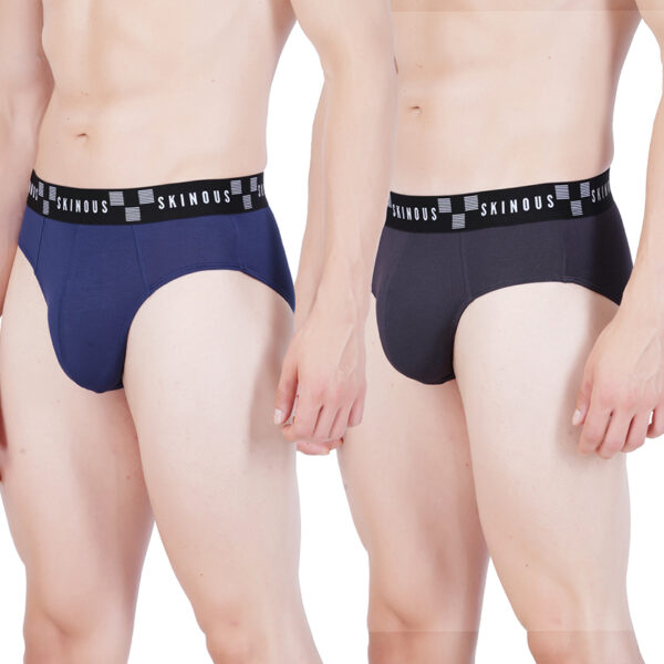 Skinous Brief Tw Black and Navy Combo Normal Fit