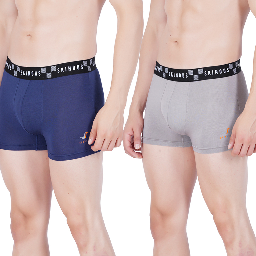 Skinous Trunk Top Elastic Light Grey and Navy Cozy Fit