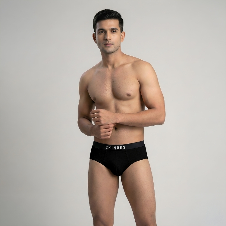 skinous mens brief ew black
